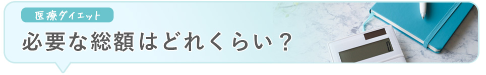 医療ダイエットの必要な総額