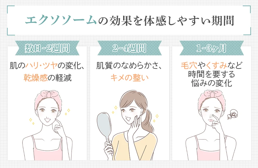 エクソソームの効果を体感できる機関の目安一覧