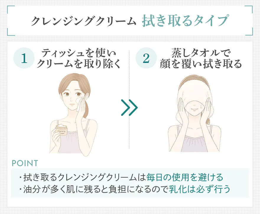 拭き取るタイプのクレンジングクリームの使い方