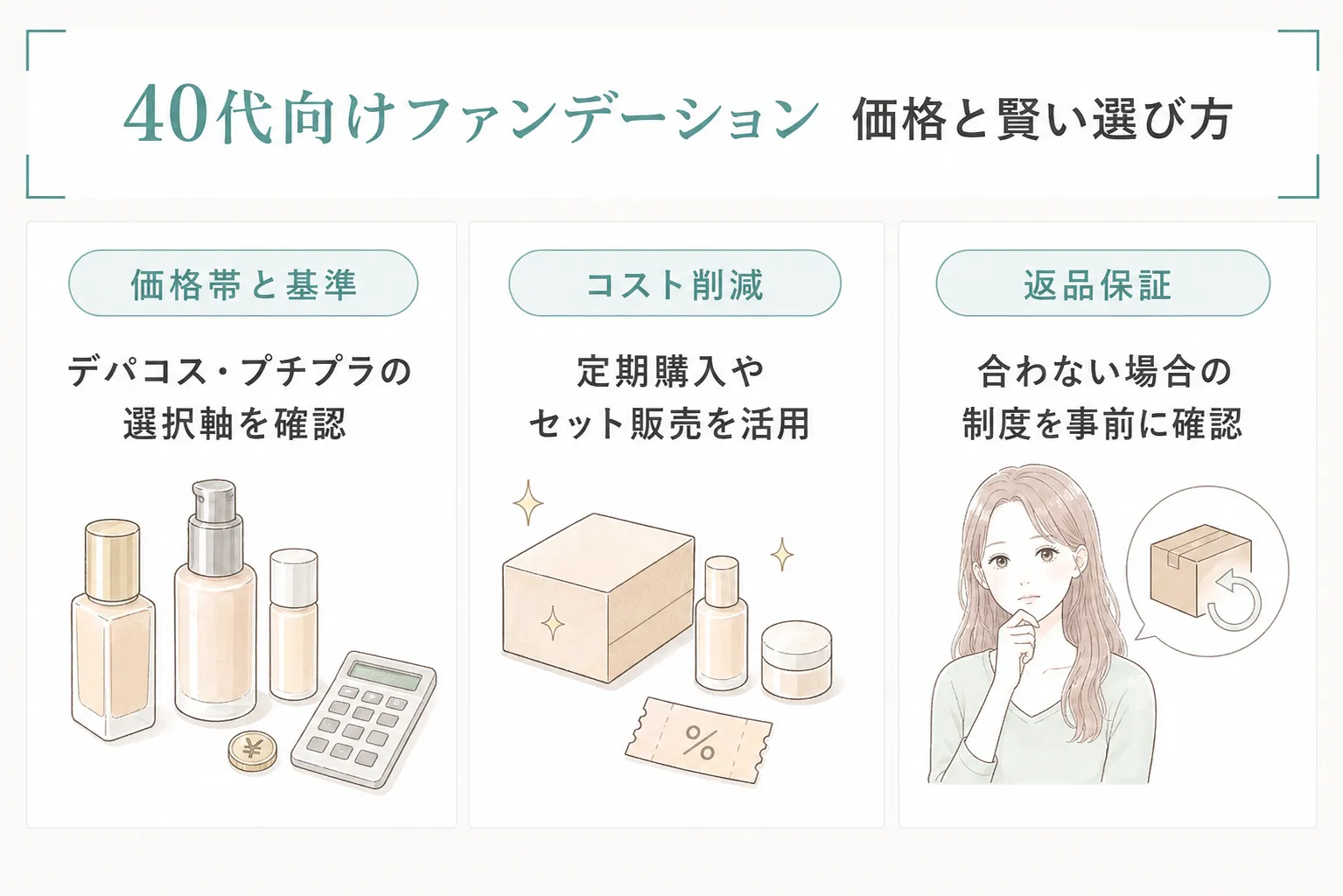 40代向けファンデーションの価格相場