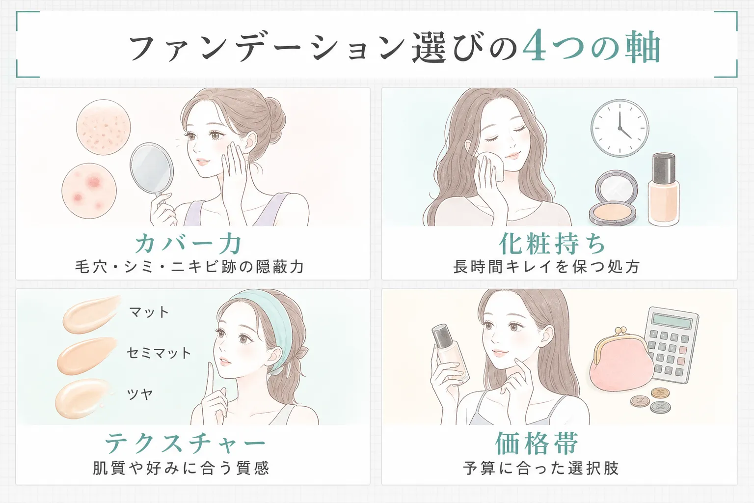 カバー力が高いファンデーションを選ぶポイント