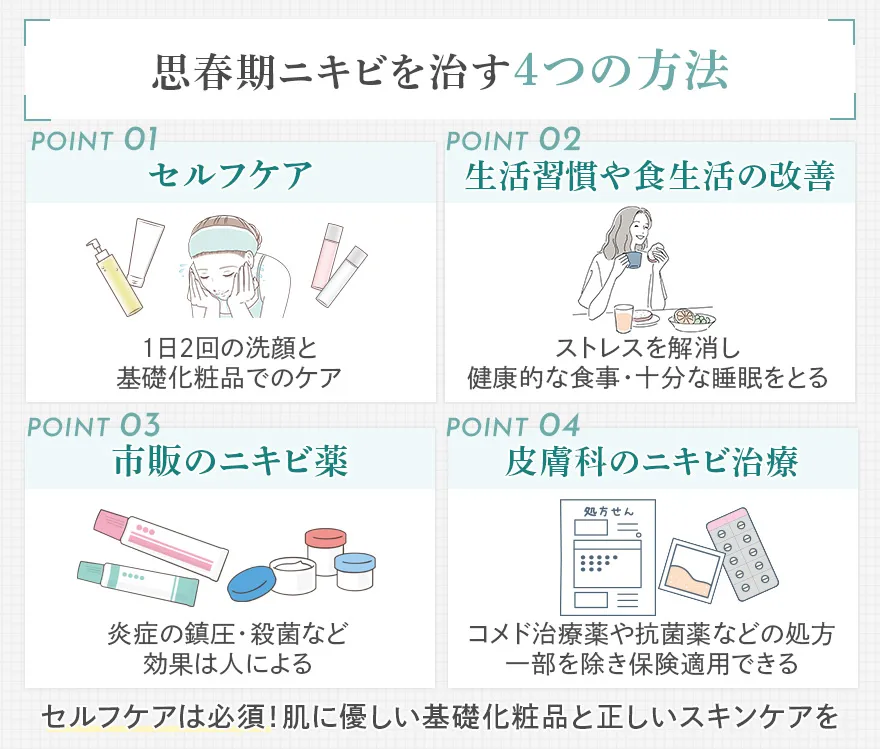 思春期ニキビを治す4つの方法
