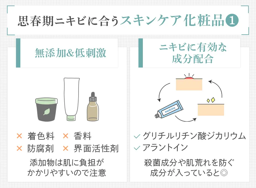 思春期ニキビのスキンケアで注意するべき化粧品の添加物